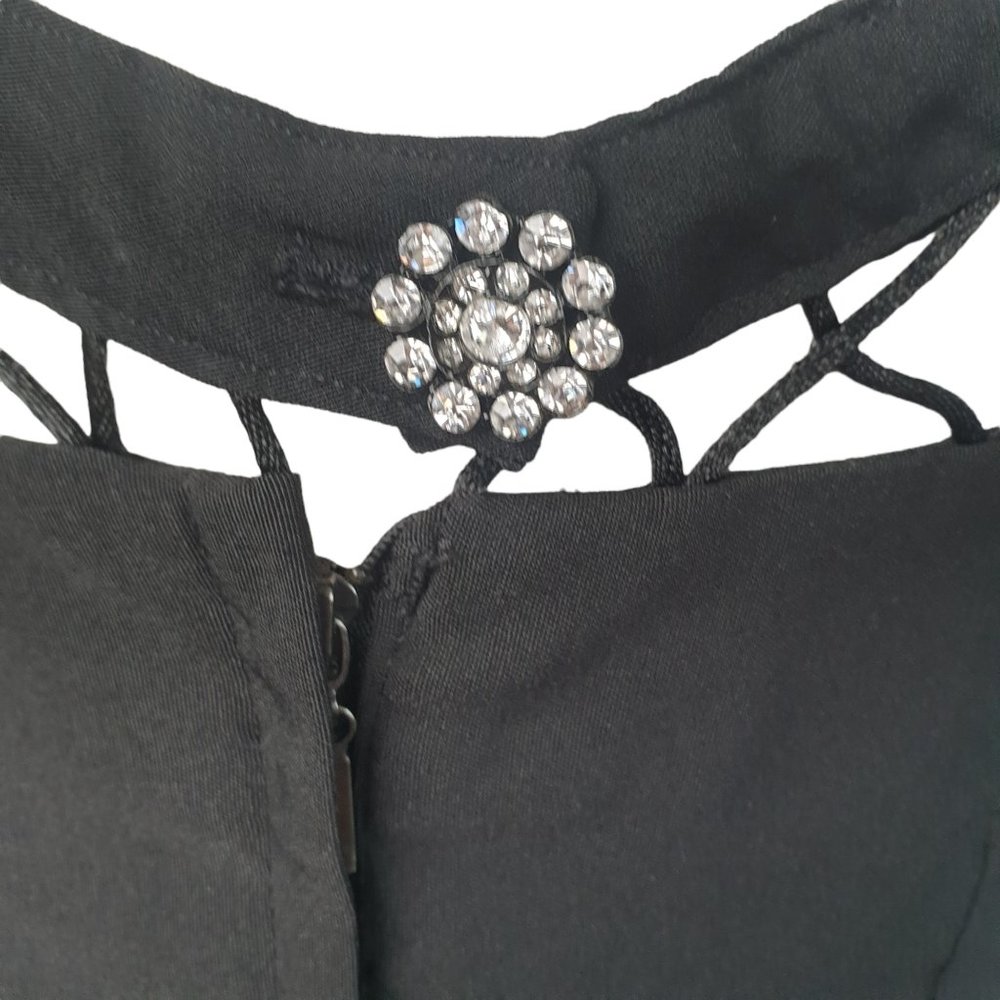 Tatyana | Size L | Black Designer Fit & Flare 50s Vintage Style Dress - Picture 11 of 13